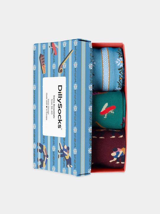 Produktbild DillySocks Swiss Essentials Gift Box (3er Pack, 41 - 46)