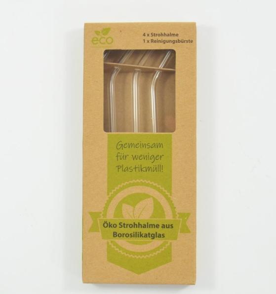 Immagine prodotto Kögler Cannuccia ECO, vetro borosilicato, con spazzola per la pulizia, in blister di cartone, 4 pezzi/set (4 x)