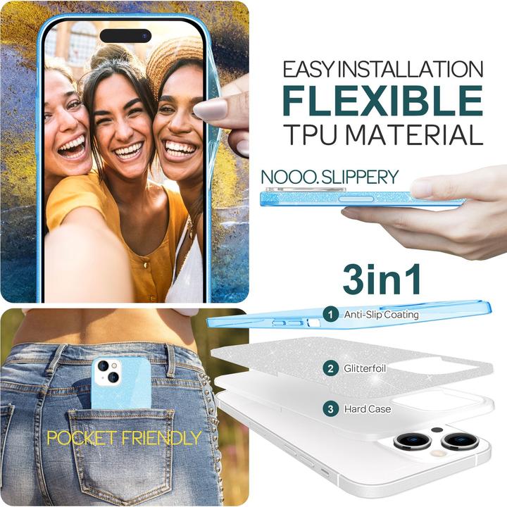 Produktbild Nalia Glitzer Hülle (Apple iPhone 15 Plus)