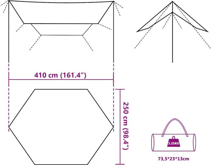 Actual product image VidaXL Car tent grey and orange Waterproof (2.25 kg)