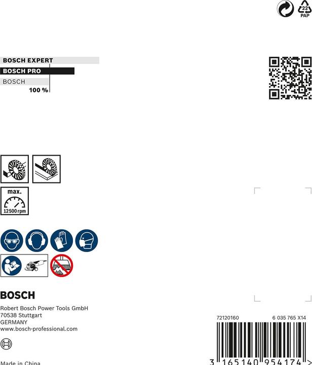 Immagine prodotto Bosch Professional Zubehör PRO Spazzola a disco X-Lock pesante in metallo, 115 x 0,5 mm, filettatura (0,50 mm)