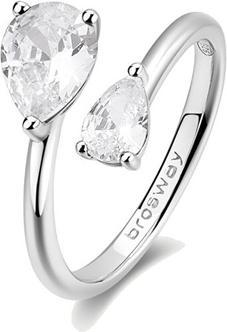 Brosway Infinite White Fancy Silver Open Ring Fiw118 (54)