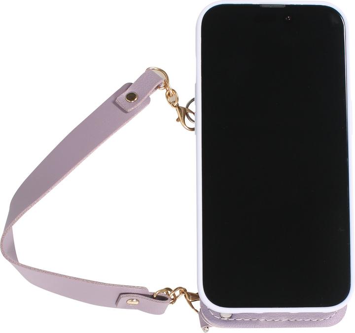 Immagine prodotto PhoneLook Coque Silicone soft touch avec pochette à cartes ou argent en cuir et lanière intégrée (Apple iPhone 14 Pro)