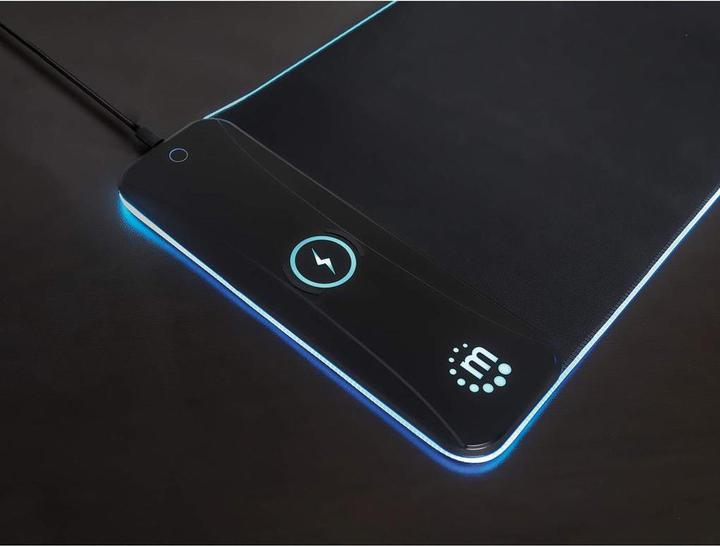 Produktbild Manhattan XXL RGB LED Gaming-Mauspad mit kabellosem Induktionsladegerät 10 W (XXL)