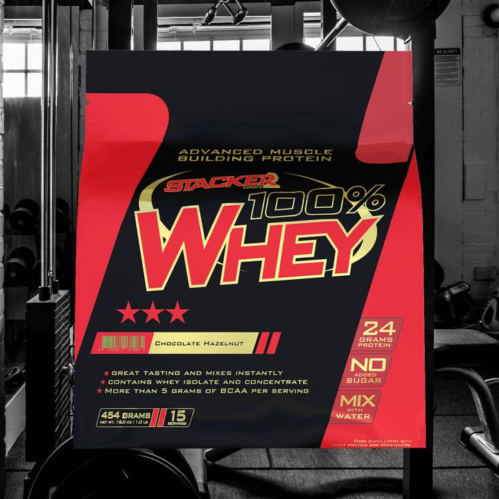 Produktbild Stackers 100% Whey (Schokolade-Haselnuss, 454 g)