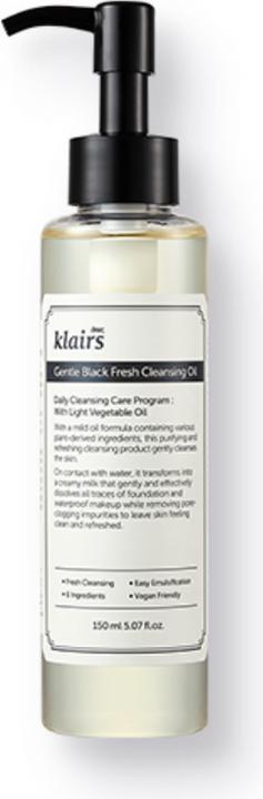 Immagine prodotto Klairs Gentle Black Fresh Cleansing Oil (Petrolifera, 150 ml)