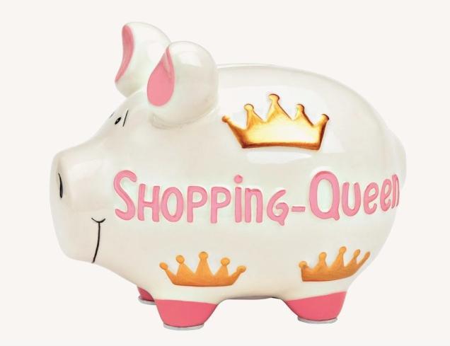Produktbild G. Wurm Spardose KCG Mittelschwein, Shopping Queen Mittel, aus Keramik, Art. 101009 (B/H/T) 17x15x15 cm (17 x 15 x 15 cm)