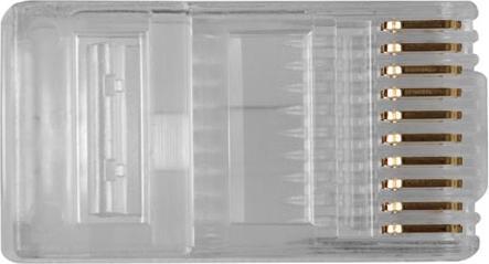 Actual product image RJ48 (10P/10C) modulaire connector for flat cable. Unit: Bag 25 pcs