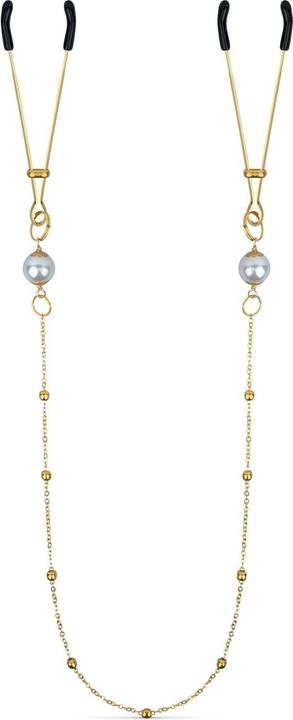 Productafbeelding Easytoys Goldene Brustwarzenklemmen mit Kette und Perlen