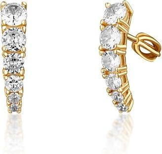 Produktbild JVD - Sparkling gold-plated earrings with clear zircons SVLE1618XH2GOSR