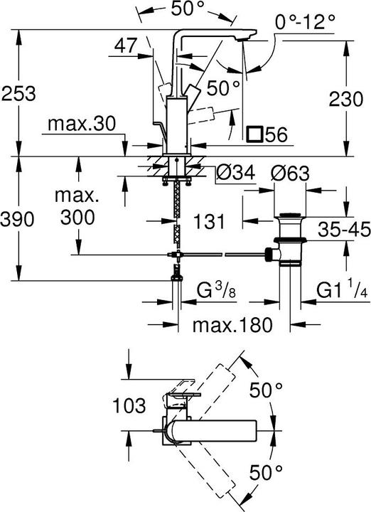 Immagine prodotto Grohe Miscelatore monocomando per lavabo ALLURE 1/2inch L-size wa sun bent