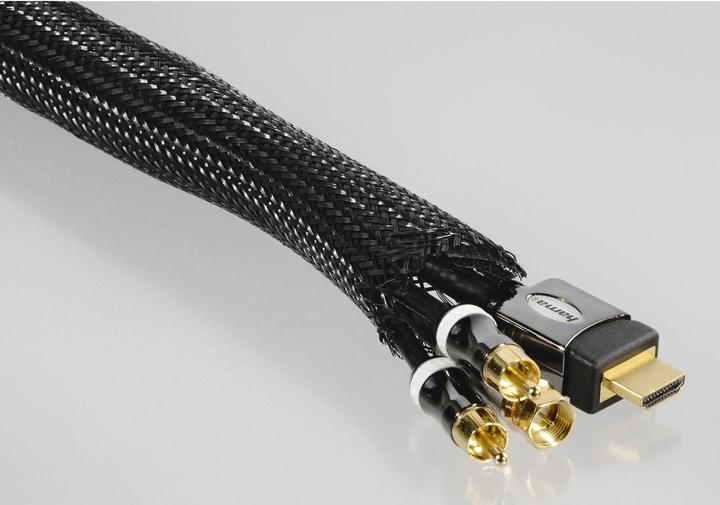 Actual product image Hama Flexible fabric cable conduit, universal, 20 - 40 mm, 1.8 m, black (Cable conduit, 180 cm)