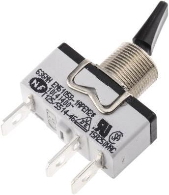 Actual product image APEM SPDT flat lever toggle switch,15A