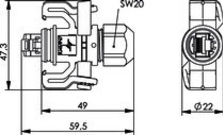 Produktbild Telegärtner RJ45 Stecker Kat. 6, IP67 Brandschutzklasse UL94 V0