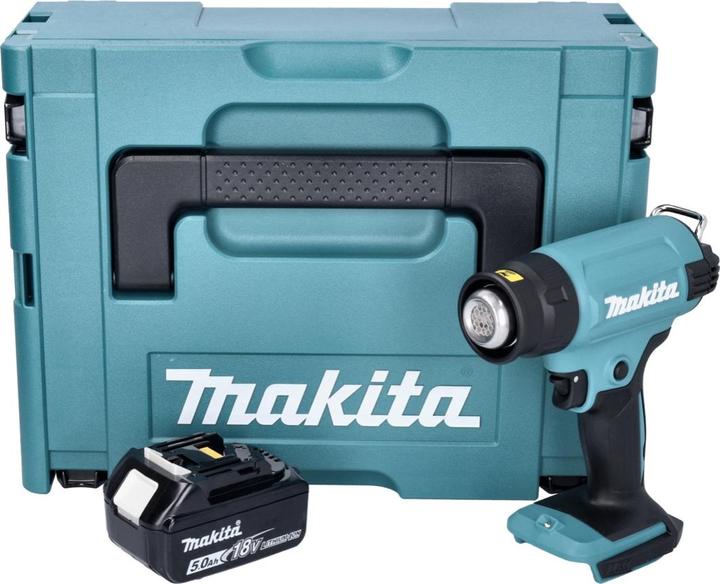 Produktbild Makita DHG 180 T1J Akku Heissluftgebläse 18 V 550 °C + 1x Akku 5,0 Ah + Makpac - ohne Ladegerät