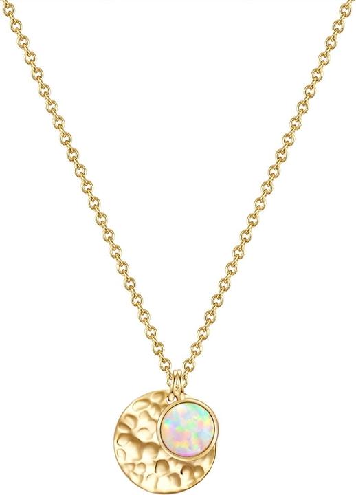 Produktbild Glanzstücke München Damen Kreis Sterling Silber Opal (synth.) gelbgold 40,0 cm Basiskette + 5,5 cm Verlängerung - 31322 (Sterling Silber, 40 - 45 cm)