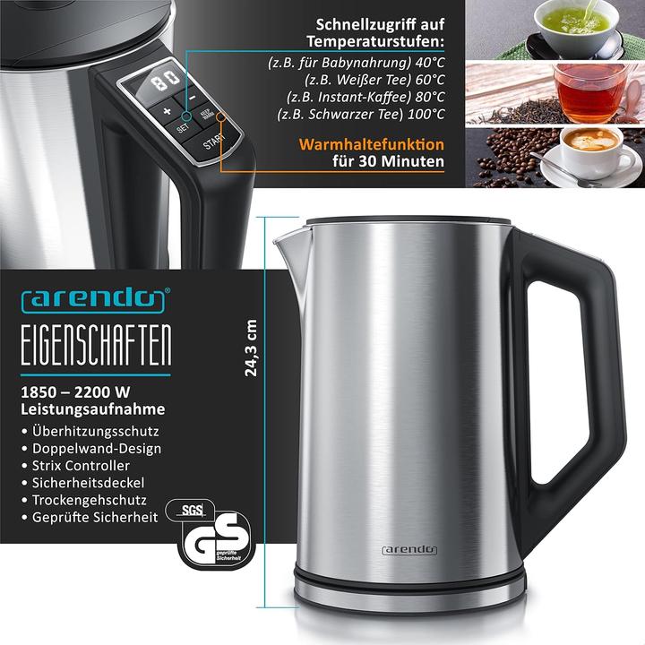 Produktbild Arendo Küchen Set Langschlitztoaster (1.50 l)