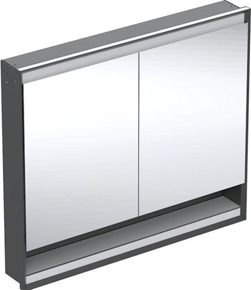 Geberit ONE mirror cabinet with ComfortLight, 2 doors, flush mounting, with niche, 105x90x15cm, 505.