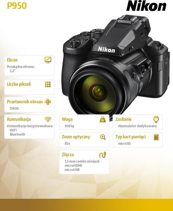 Productafbeelding Nikon Coolpix P950 (4,3 - 357 mm, 16 Mpx, 1/2,3'')