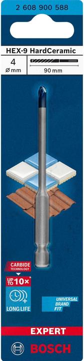 Image du produit Bosch Professional Zubehör Foret EXPERT HEX-9 HardCeramic, 4 x 90 mm (4 mm)