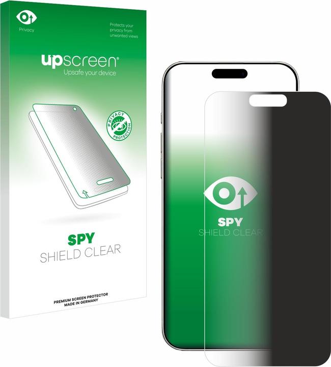 Actual product image upscreen Anti-spy privacy film Blue light protection film (1 Piece, Apple iPhone 16 Pro Max)