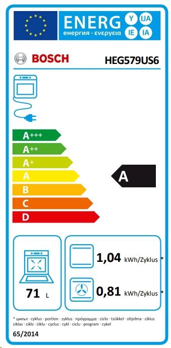 Energy Label Bosch Hausgeräte HEG579US6