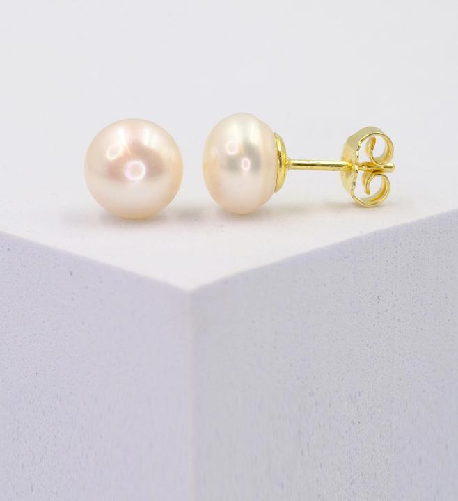 Produktbild Muau Stud earrings yellow gold 750 freshwater pearl 8-8.5mm (750/18K Gelbgold)