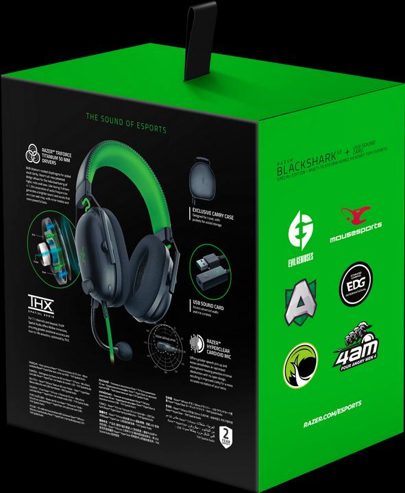 Actual product image Razer Multiplatform BlackShark V2 Special Edition, on-ear, microphone, black (Cable)