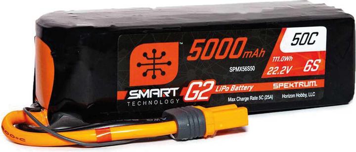 Actual product image Spektrum 5000mAh 6S 22.2V Smart G2 LiPo 50C IC5 (22.20 V, 5000 mAh)