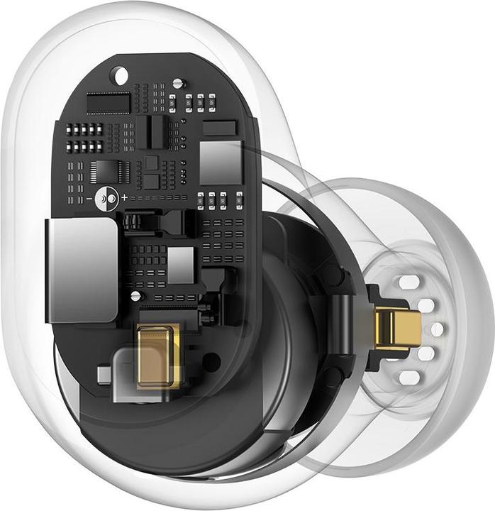 Actual product image Baseus Bowie WM05 Earphones creamy-white (ANC, 25 h, Wireless)