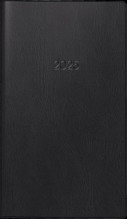 Produktbild Taschenkalender 740 7,8x15,3cm 1 Monat/2 Seiten Kunststoff schwarz 2025 (Deutsch)