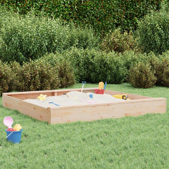 Actual product image VidaXL Sandkasten mit Sitzen Quadratisch Massivholz