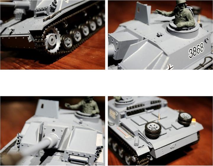 Produktbild Es-toys RC Panzer "Sturmgeschütz III" - Stug 3 Heng Long 1:16 Grau, Rauch&Sound, Metallgetriebe Und 2,4Ghz (RTR Ready-to-Run)