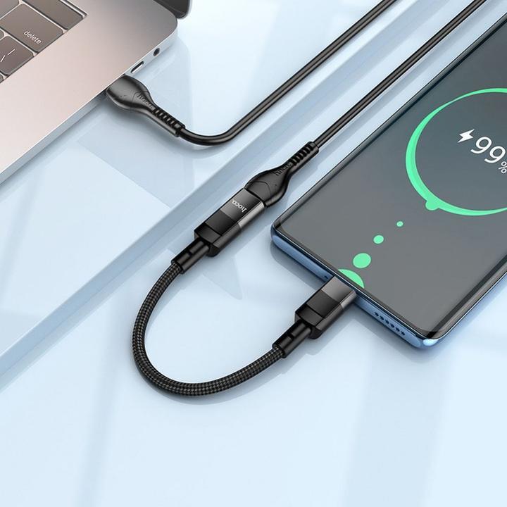 Produktbild Hoco Lightning to USB-C Adapter U107, 0.1m, Schwarz (0.10 m, USB 3.2 Gen 1)