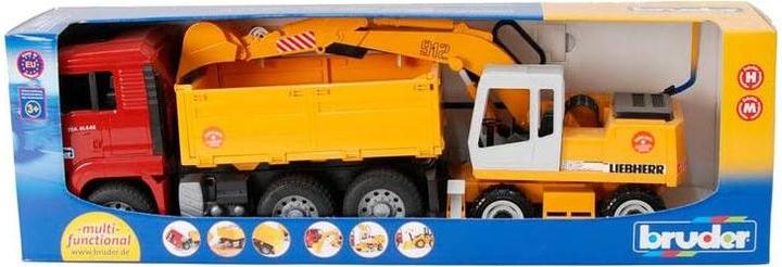 Actual product image Bruder Man tipping truck with shovel excavator