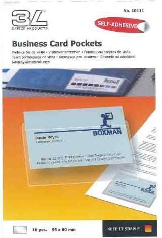 Actual product image Business card pockets 95x60mm (95 x 60 mm)