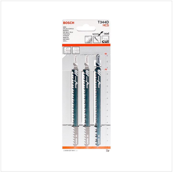 Actual product image Bosch Professional Zubehör Jigsaw blade T 344 D Speed for Wood, 3-pack