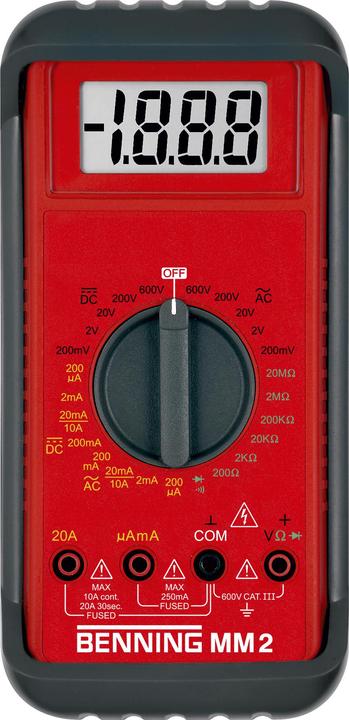Immagine prodotto Benning Multimetro portatile digitale MM 2 K (CAT III 600V)