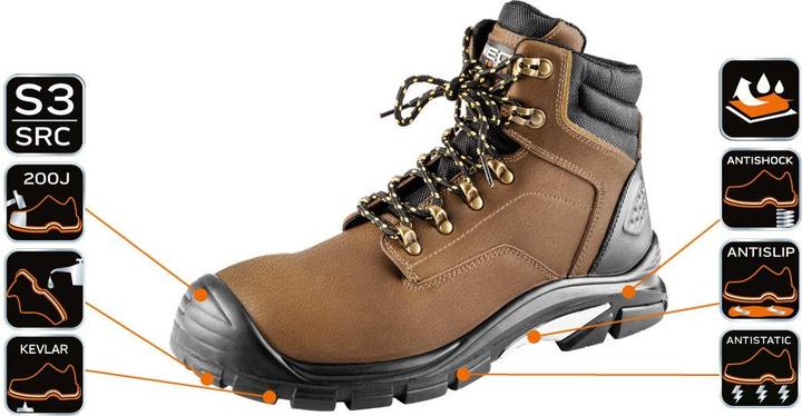 Image du produit Neo Bottes de travail S3 SRC, Crazy Horse cuir, Dydis 41 (S3, 41)