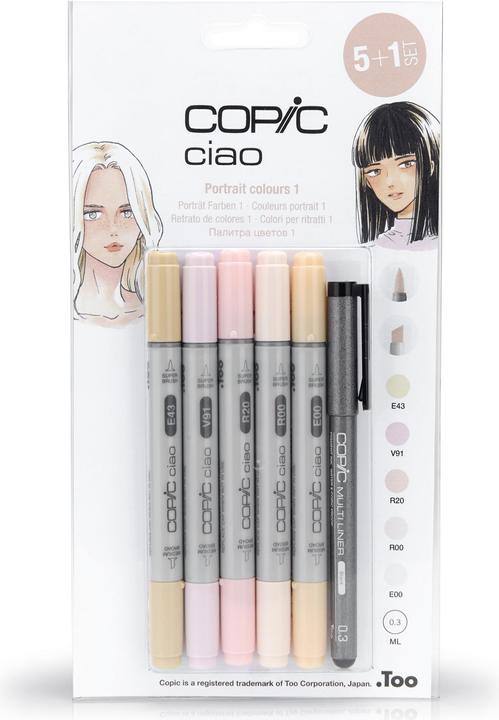 Image du produit Copic Les couleurs de la peau (Grey, 3 mm, 6 x)