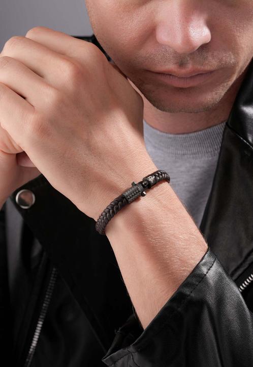 Produktbild Police Wrath Armband (19 cm, Edelstahl, Leder)