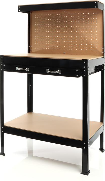 Actual product image Wiltec Workbench 800x500x1400mm with perforated wall Tool bench Work bench Work table (140 cm, 50 cm)