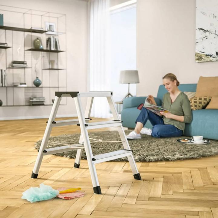 Produktbild Hailo D60 StandardLine, Aluminium-Trittleiter, 2x3 Stufen (Trittleiter, 68 cm)