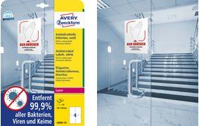 Actual product image Avery AVZ L8003-10 Antimicrobial labels 105x148mm weiss