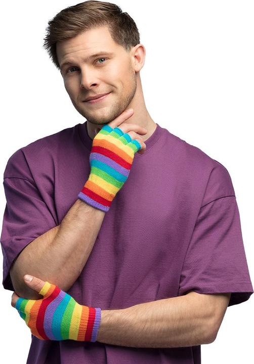 Actual product image Boland Rainbow fingerless gloves