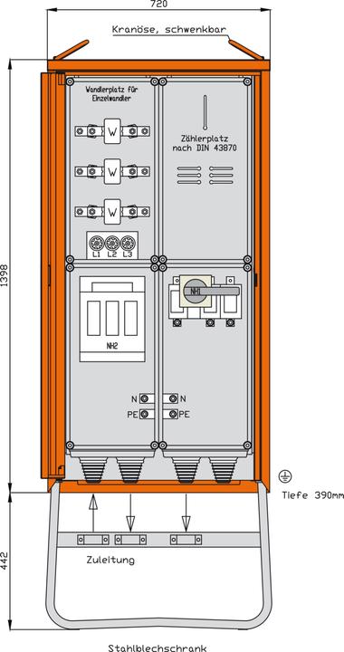 Actual product image Walther Werke WAL WA0031 Connection cabinet 173 kVA/1 outgoing circuit