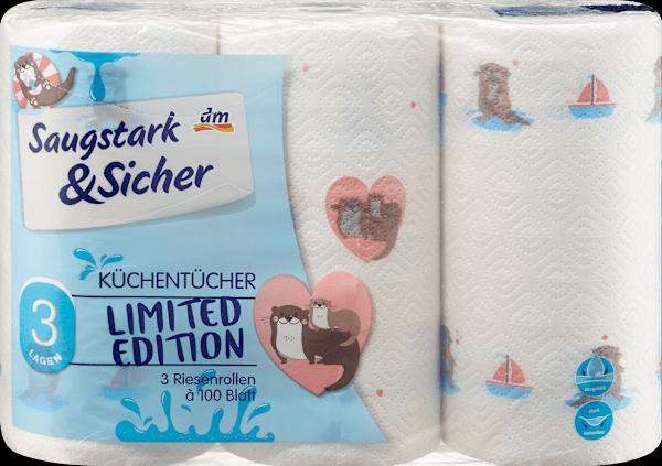 Actual product image dm Saugstark&Sicher Kitchen roll design 3-ply (3x100 sheets)