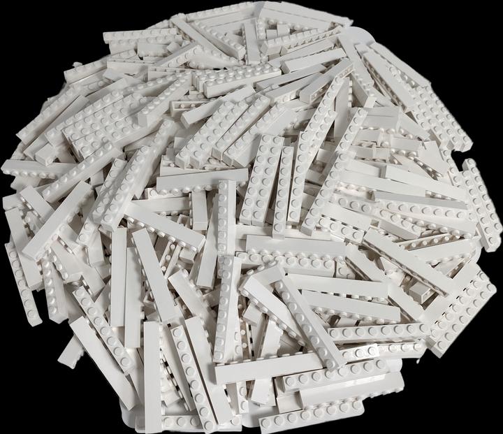 Actual product image LEGO 1x8 Bricks White - White 3008 Quantity 50x (3008, LEGO Accessories)