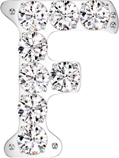 Produktbild Star Piercing Threadless silber mit Kristallen silber Buchstabe F (Titan G23, ohne Messing)