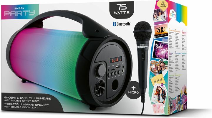 Image du produit Bigben Enceinte Bluetooth PARTY Pro (noir, effets lumineux, port USB, AUX-IN 3,5 mm, poignée de transport) (Fonctionnement sur batterie)